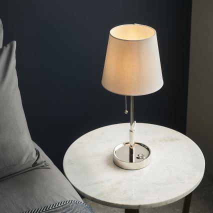 Endon 99596 - Stolní lampa 1xE27/10W/230V bílá/lesklý chrom