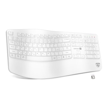 Ergonomická bezdrátová klávesnice s CZ/SK lokalizací 1xAA bílá
