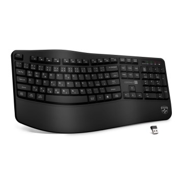 Ergonomická bezdrátová klávesnice s CZ/SK lokalizací 1xAA černá