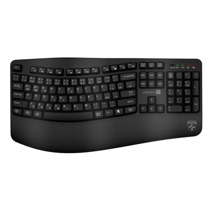 Ergonomická bezdrátová klávesnice s CZ/SK lokalizací 1xAA černá