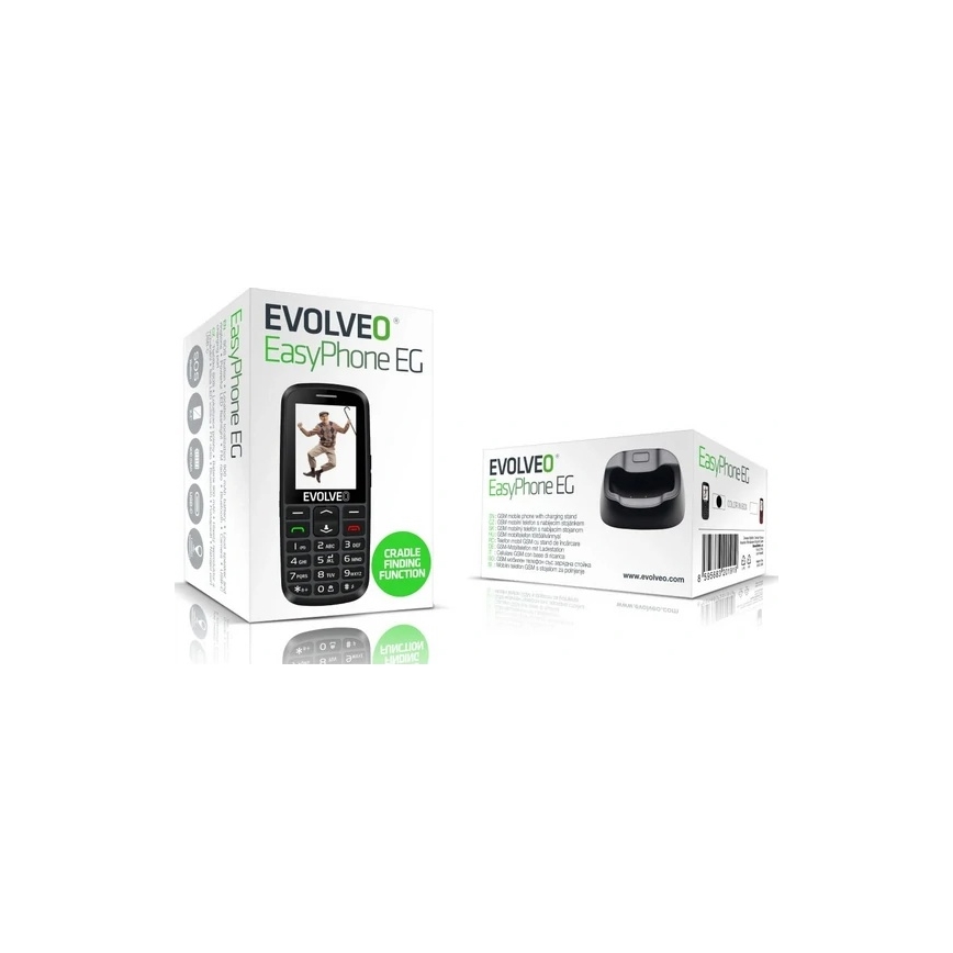 Evolveo - EasyPhone EG 2G mobilní telefon pro seniory černá