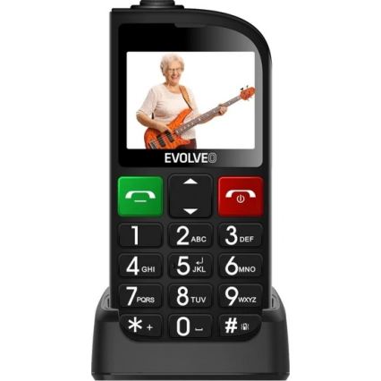 Evolveo - EasyPhone FL, mobilní telefon pro seniory, černá