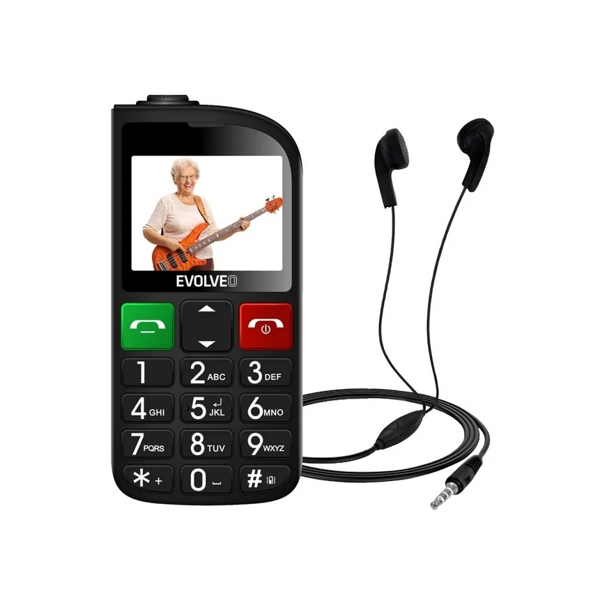 Evolveo - EasyPhone FL, mobilní telefon pro seniory, černá