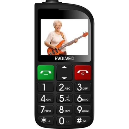Evolveo - EasyPhone FL, mobilní telefon pro seniory, černá