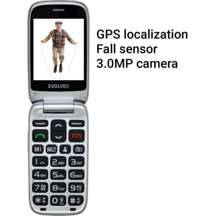 Evolveo - EasyPhone FS, vyklápěcí mobilní telefon 2.8, červená