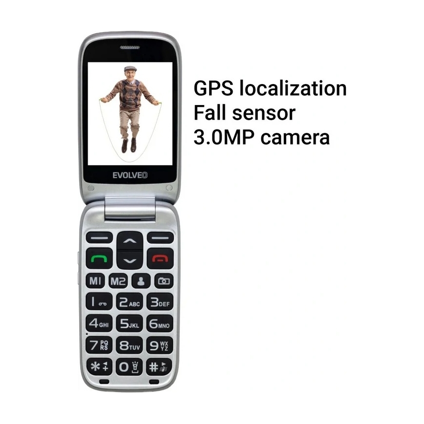 Evolveo - EasyPhone FS, vyklápěcí mobilní telefon 2.8, červená