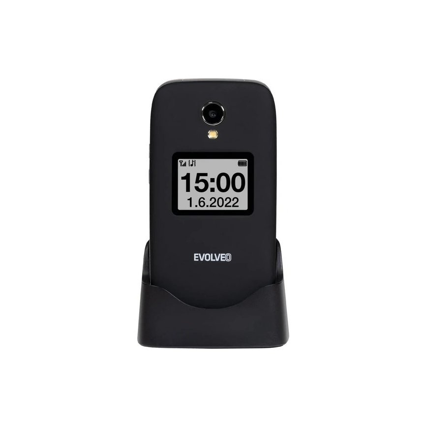 Evolveo - EasyPhone FS vyklápěcí mobilní telefon pro seniory 2.8 černá