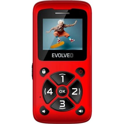 Evolveo - EasyPhone ID, mobilní telefon pro seniory, červená