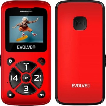 Evolveo - EasyPhone ID, mobilní telefon pro seniory, červený
