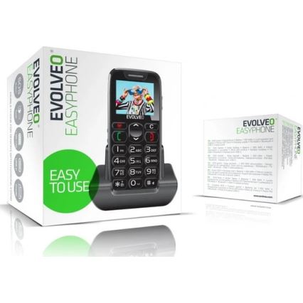 Evolveo - EasyPhone, mobilní telefon pro seniory, černá