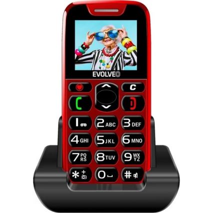 Evolveo - EasyPhone, mobilní telefon pro seniory, červený