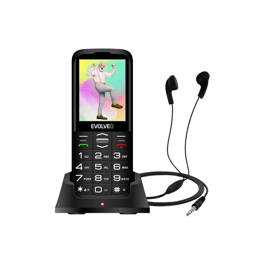 Evolveo - EasyPhone XO, mobilní telefon pro seniory, černá