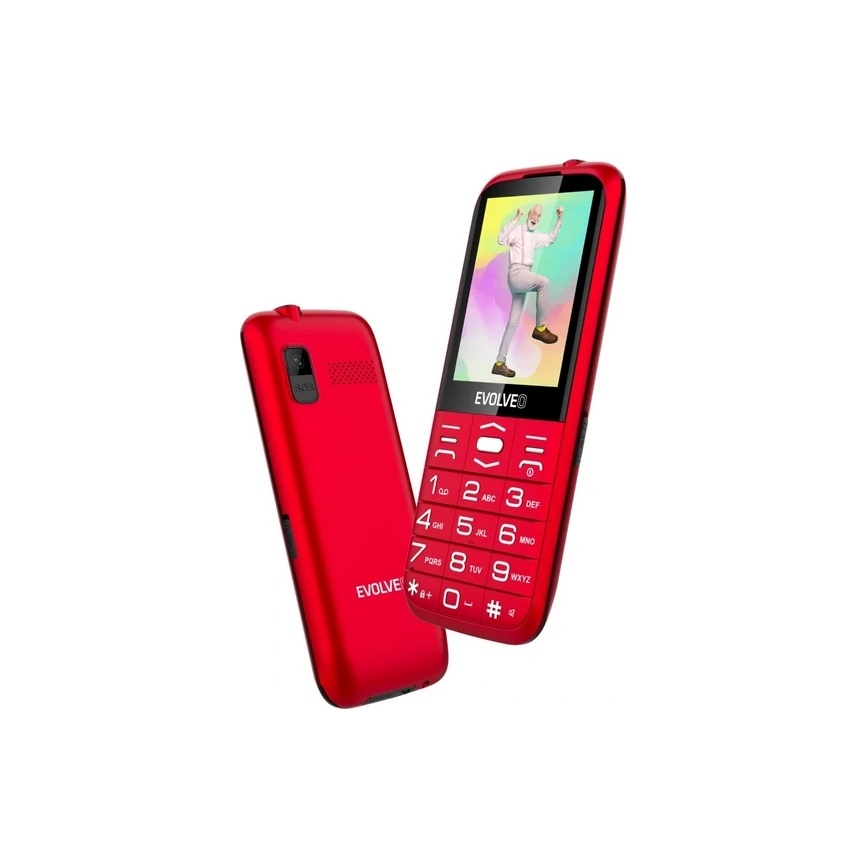 Evolveo - EasyPhone XO, mobilní telefon pro seniory, červený