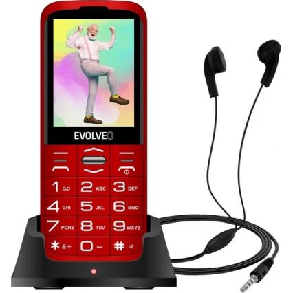 Evolveo - EasyPhone XO, mobilní telefon pro seniory, červený