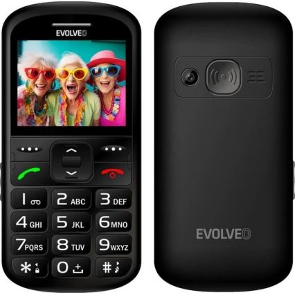 Evolveo - EasyPhone XS, mobilní telefon pro seniory, černá