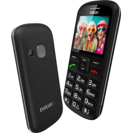 Evolveo - EasyPhone XS, mobilní telefon pro seniory, černá
