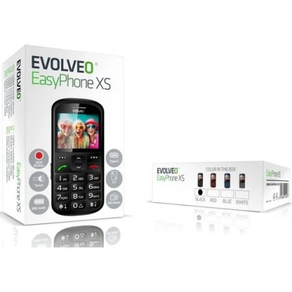 Evolveo - EasyPhone XS, mobilní telefon pro seniory, černá
