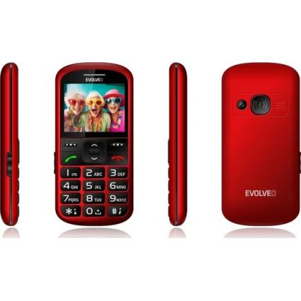 Evolveo - EasyPhone XS, mobilní telefon pro seniory, červená