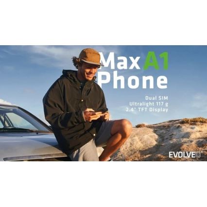 Evolveo - MaxPhone A1, tlačítkový Dual SIM telefon, černá
