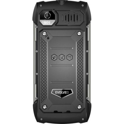 Evolveo - StrongPhone H1, vodotěsný Dual SIM telefon, černo-stříbrná