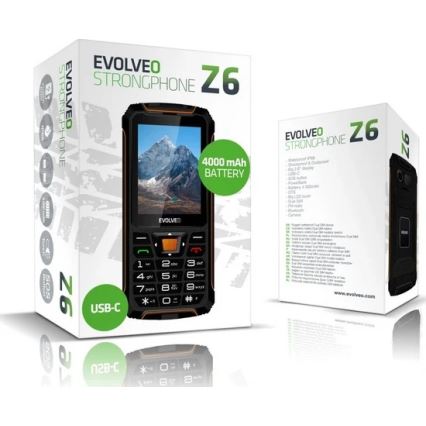 Evolveo - StrongPhone H1, vodotěsný Dual SIM telefon, černo-stříbrná
