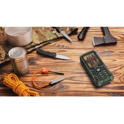 Evolveo - StrongPhone H1, vodotěsný Dual SIM telefon, lovecká kamufláž