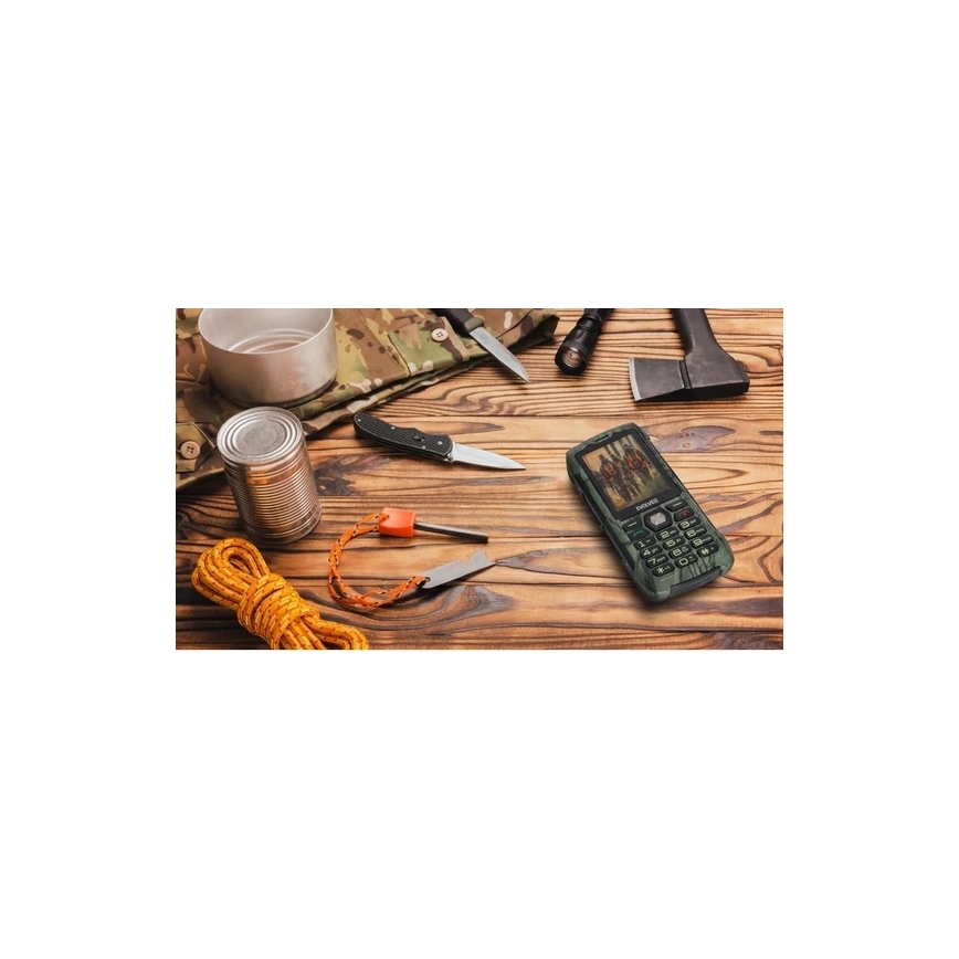 Evolveo - StrongPhone H1, vodotěsný Dual SIM telefon, lovecká kamufláž