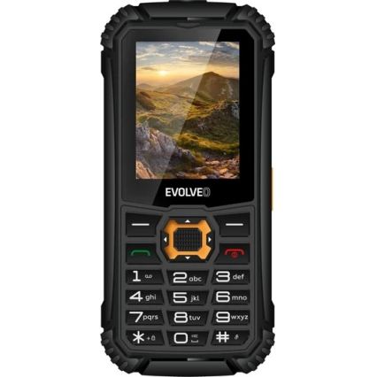 Evolveo - StrongPhone Q1, vodotěsný Dual SIM telefon černá/oranžová