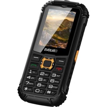 Evolveo - StrongPhone Q1, vodotěsný Dual SIM telefon, černo - oranžová