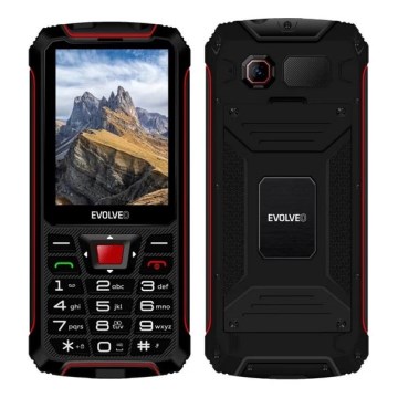 Evolveo - StrongPhone W4, vodotěsný Dual SIM telefon černá/červená