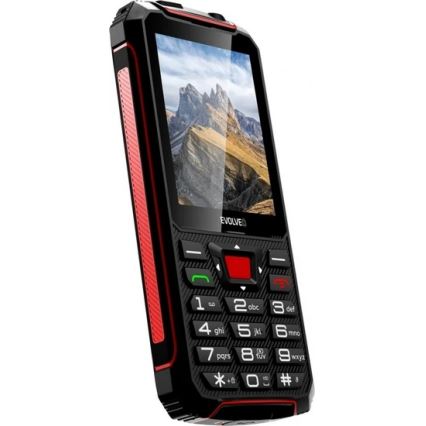 Evolveo - StrongPhone W4, vodotěsný Dual SIM telefon černá/červená