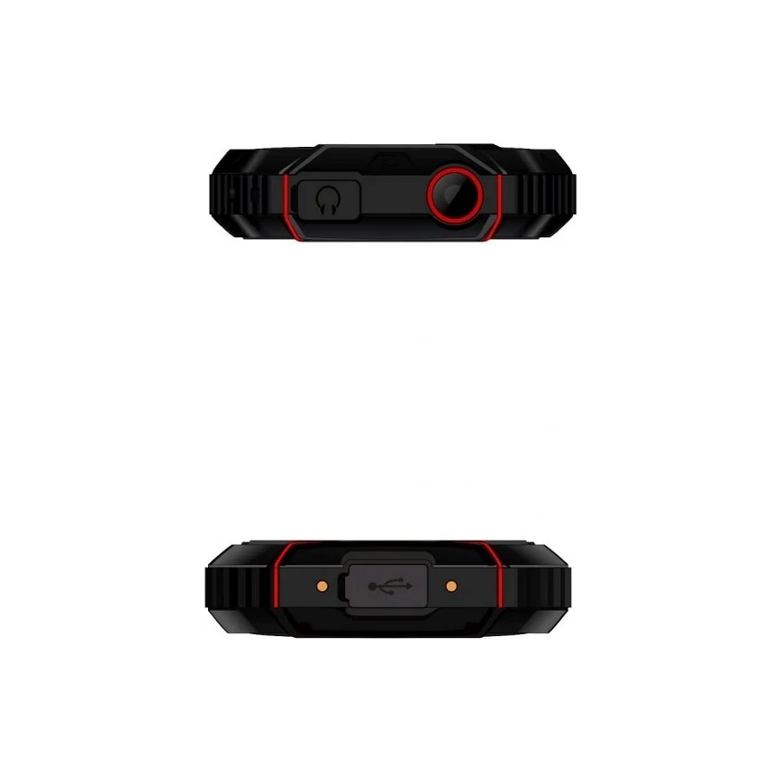 Evolveo - StrongPhone W4, vodotěsný Dual SIM telefon černá/červená