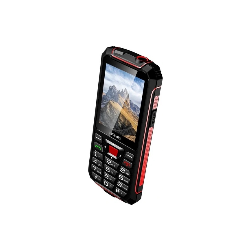 Evolveo - StrongPhone W4, vodotěsný Dual SIM telefon, černo-červený