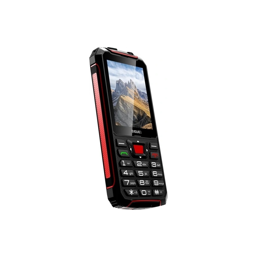 Evolveo - StrongPhone W4, vodotěsný Dual SIM telefon, černo-červený