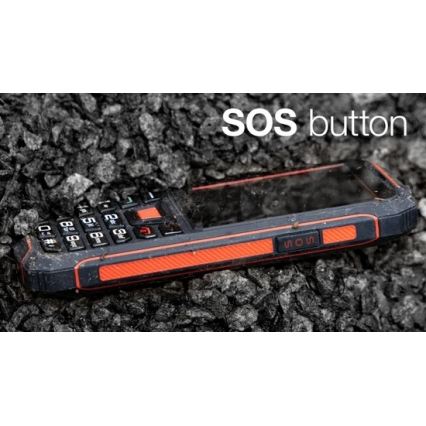 Evolveo - StrongPhone W4, vodotěsný Dual SIM telefon, černo-červený