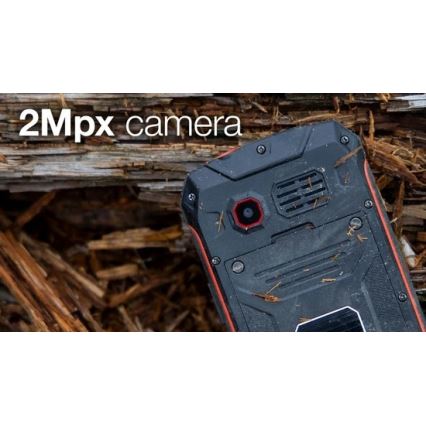 Evolveo - StrongPhone W4, vodotěsný Dual SIM telefon, černo-červený