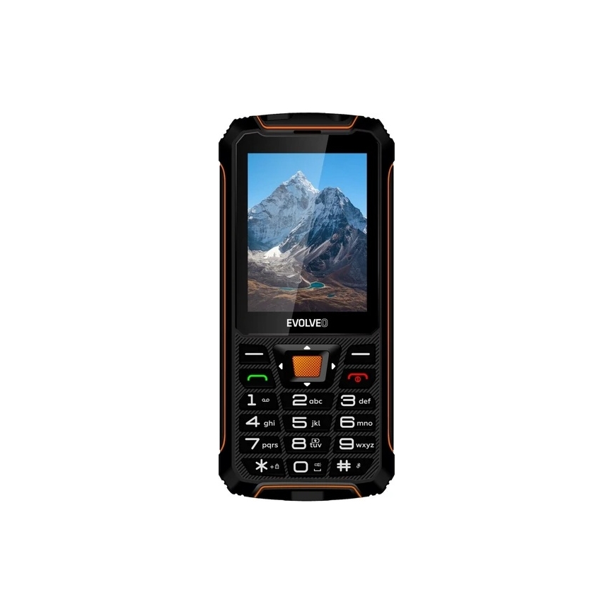 Evolveo - StrongPhone Z6, vodotěsný Dual SIM telefon černá/oranžová