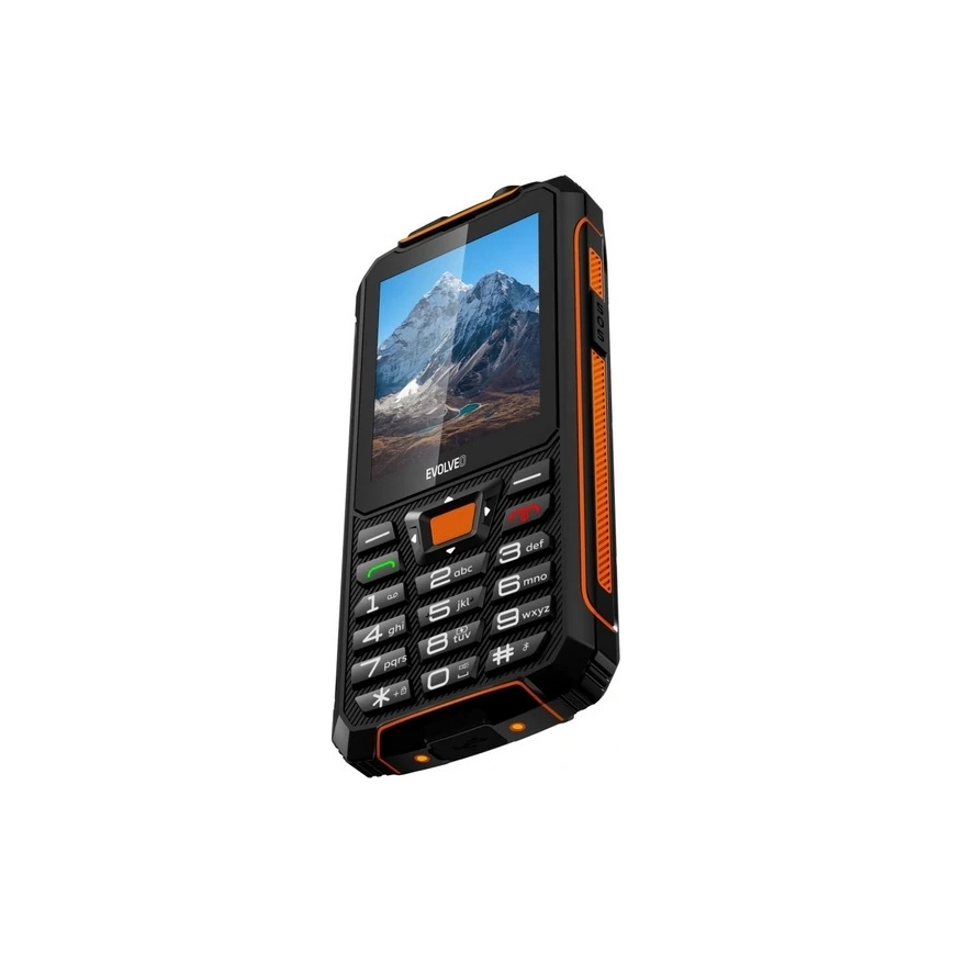 Evolveo - StrongPhone Z6, vodotěsný Dual SIM telefon, černo-oranžový