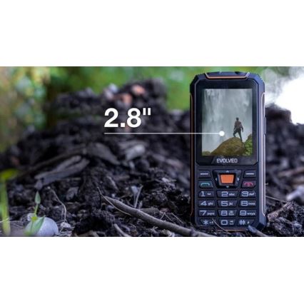 Evolveo - StrongPhone Z6, vodotěsný Dual SIM telefon, černo-oranžový
