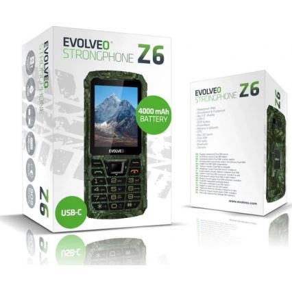 Evolveo - StrongPhone Z6, vodotěsný Dual SIM telefon, lovecká kamufláž