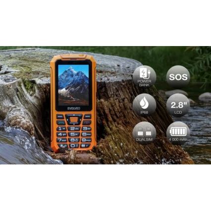 Evolveo - StrongPhone Z6, vodotěsný Dual SIM telefon, oranžový
