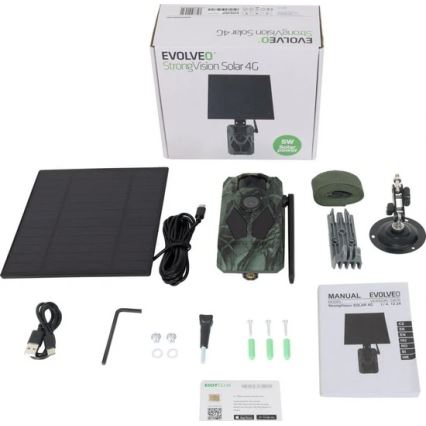 Evolveo - StrongVision Solar 4G,fotopast  4G,Aplikací a solárním panelem