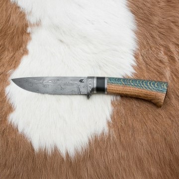 Exkluzivní damaškový nůž 12,7 cm dub/eben