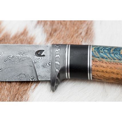 Exkluzivní damaškový nůž 12,7 cm dub/eben