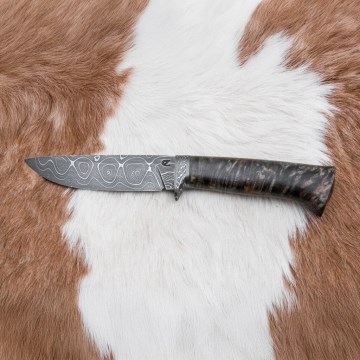 Exkluzivní damaškový nůž 12,7 cm javor/achát