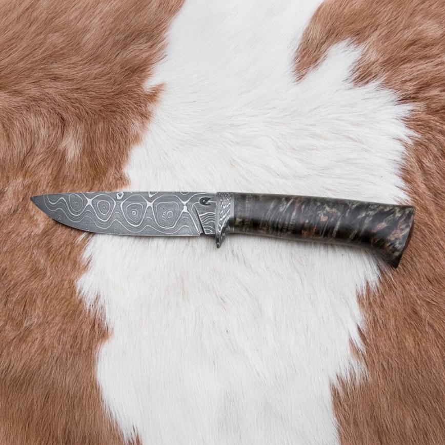 Exkluzivní damaškový nůž 12,7 cm javor/achát