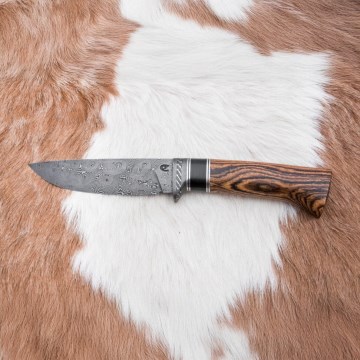 Exkluzivní damaškový nůž 12 cm bocote/eben