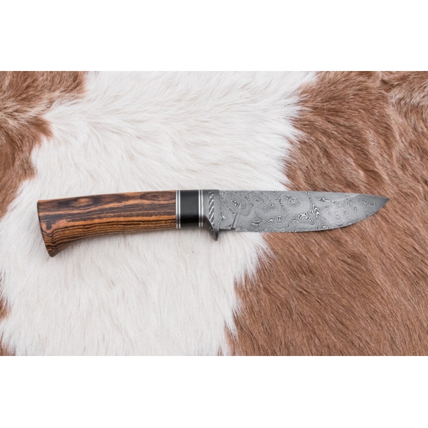 Exkluzivní damaškový nůž 12 cm bocote/eben