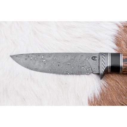 Exkluzivní damaškový nůž 12 cm bocote/eben