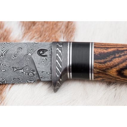Exkluzivní damaškový nůž 12 cm bocote/eben